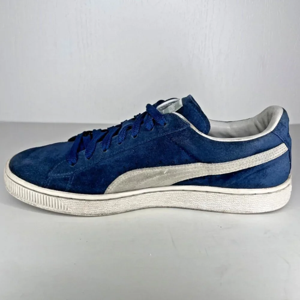 Puma Suede Classic Navy Blue White Low Top Retro Sneakers Men’s 9